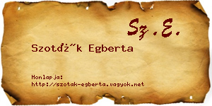 Szoták Egberta névjegykártya